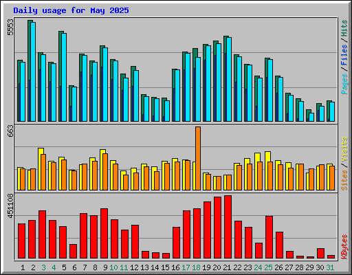 Daily usage for May 2025