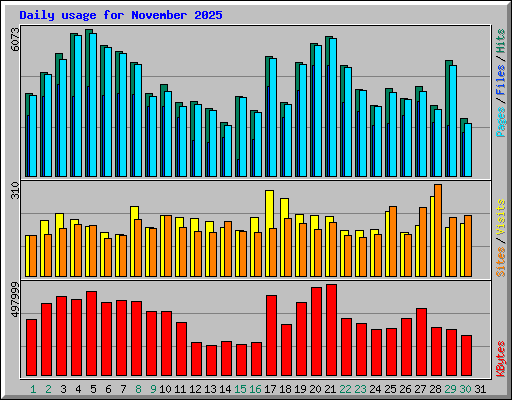 Daily usage for November 2025