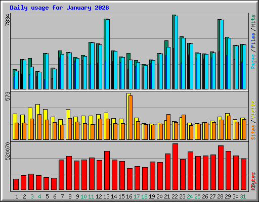 Daily usage for January 2026