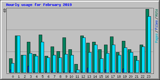 Hourly usage for February 2019