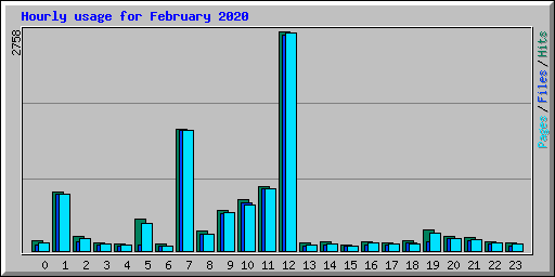 Hourly usage for February 2020