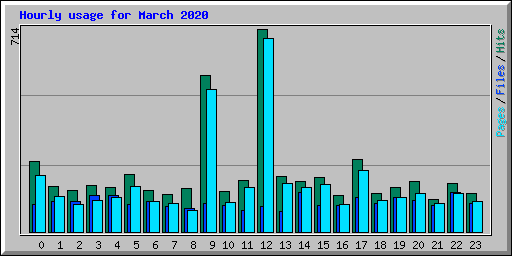 Hourly usage for March 2020